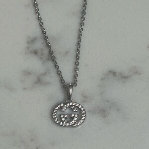 Gucci crystal monogram necklace